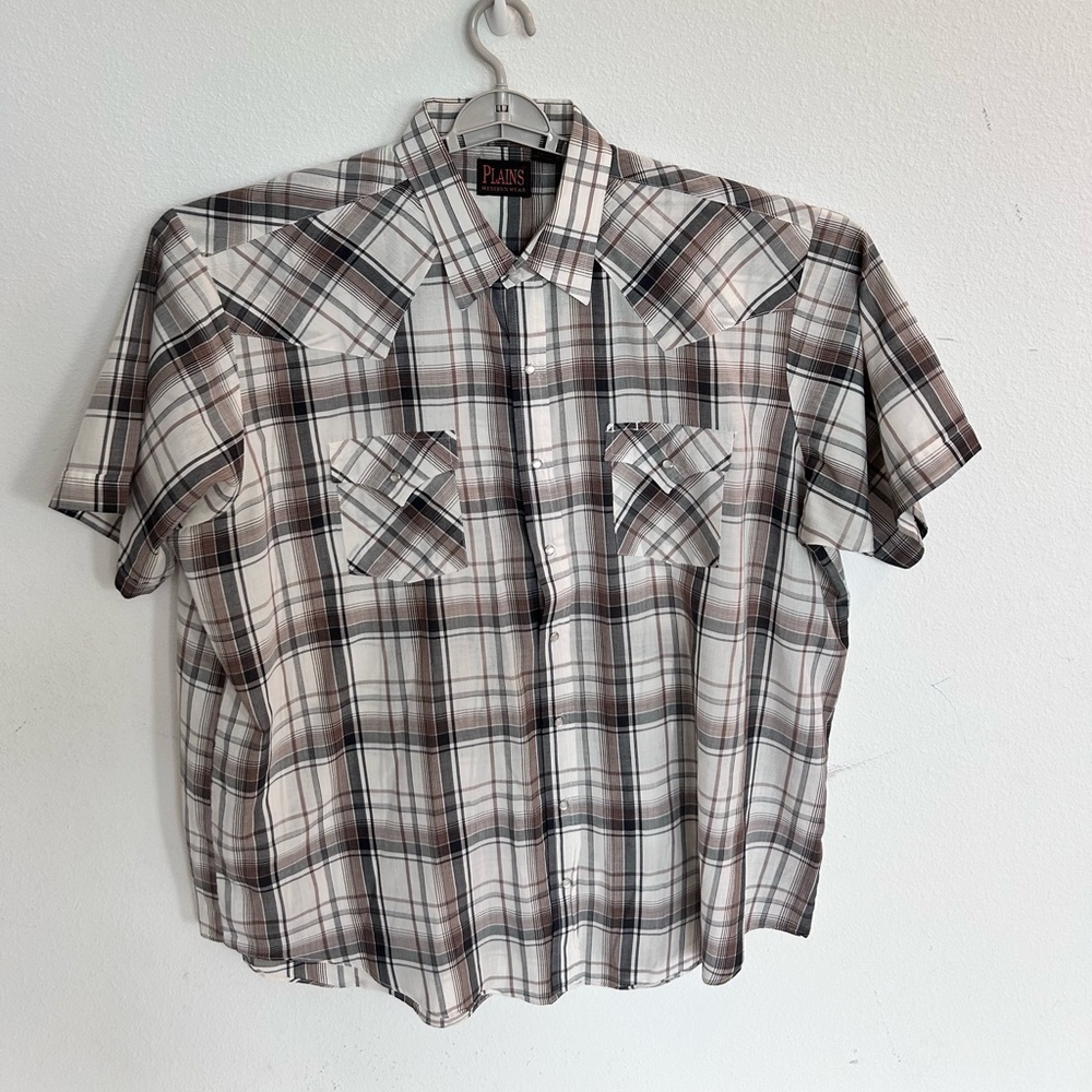 Plains Western Wear Big Man Shirt with Pearl Snap Buttons
Size 2X